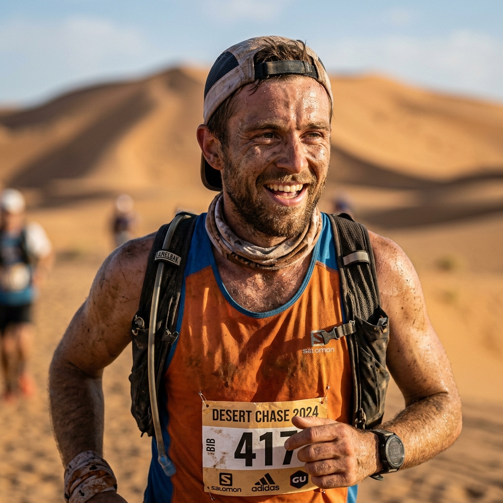 Marathon runner in the Sahara